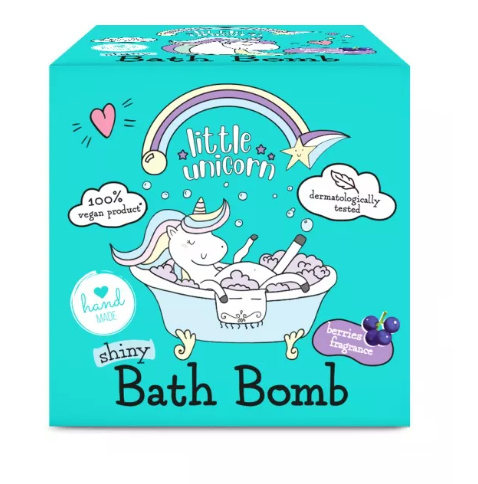Little Unicorn lesklá šumivá loptička do kúpeľa 165g bobule