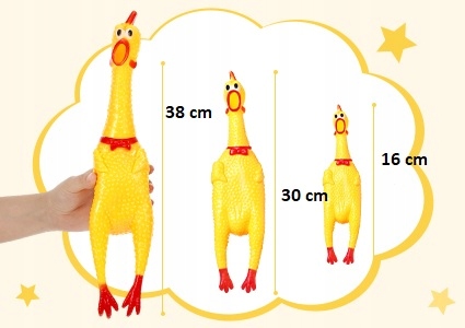 Gumová hračka CHICKEN pre vášho miláčika, škrípanie, 16 cm.
