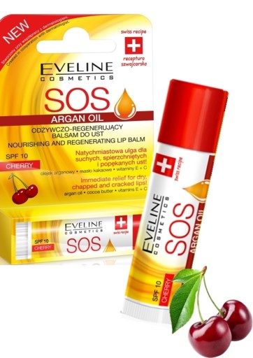Eveline Lipstick - ochranný balzam na pery SOS cherry 1 ks