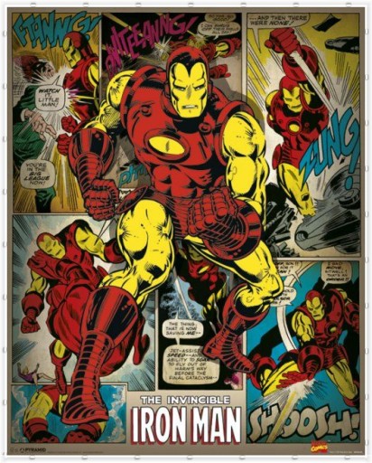 Plagát Marvel Comics Iron Man pre chlapca, 40x50 cm