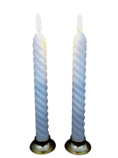 LED SVIEČKY 2 KS SET, AKUMULÁTOROVÉ SVIEČKY R6 21CM DEKORATÍVNE BIELE