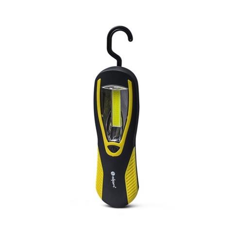 Prenosná COB LED baterka 250lm háčikový magnet 3xAA čierna/žltá DPM
