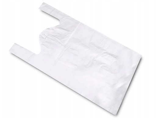 JEDNORÁZOVÉ FÓLIOVÉ TAŠKY 22x40 cm 200ks PEVNÉ BIELE TAŠKY