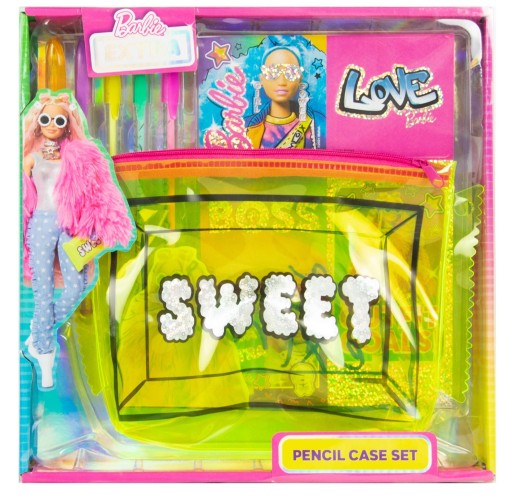 BARBIE EXTRA SET KRABIČKA NA ceruzku S NÁLEPMI