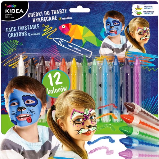 VYSVEDENÉ STOLY MALOVANIA NA TVÁR 12 FARIEB KIDEA