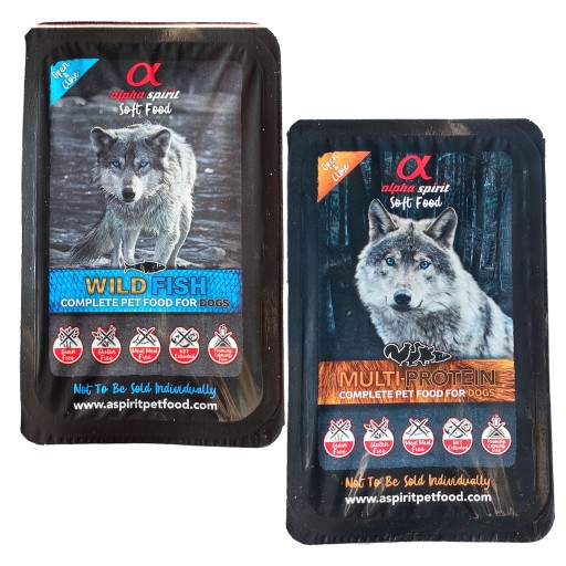 ALPHA SPIRIT Suché krmivo pre psov Polomäkký mix príchutí 2 x 200g