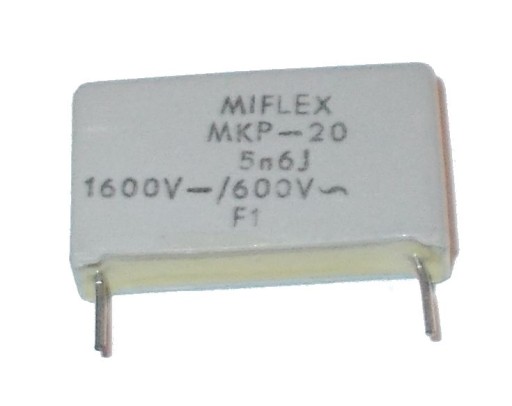 KONDENZÁTOR MIFLEX MKP-20 5n6J 1600V- 600V ~ 5,6nF sada 10 kusov