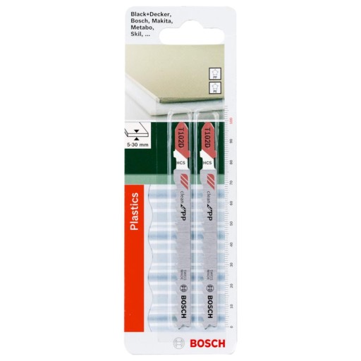 List do priamočiarej píly na polypropylén, plast Bosch PP T 102 D 2 ks