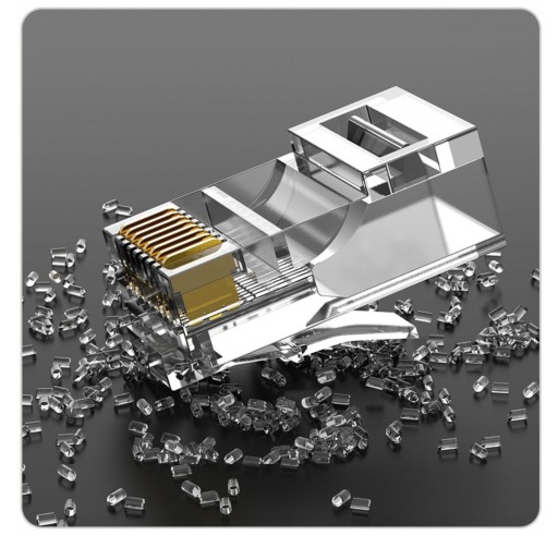 100 x RJ45 INTERNETOVÁ ZÁSTRČKA 8P8C ZLAT