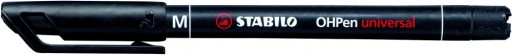 Stabilo OHPen fóliové pero, okrúhle, 1 mm (M), pre CD/DVD disky, ČIERNA