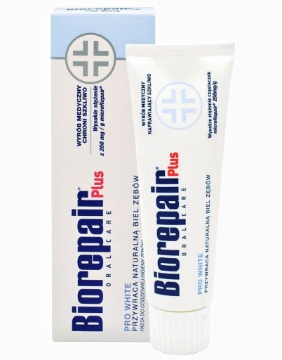 Biorepair ProWhite Plus bieliaca zubná pasta na opravu zubnej skloviny 75ml