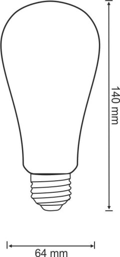 E27 ST64 Edison FILAMENT LED žiarovka 7,5W 75W 3000