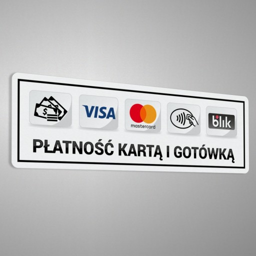Platba kartou a v hotovosti - nálepka 7x22