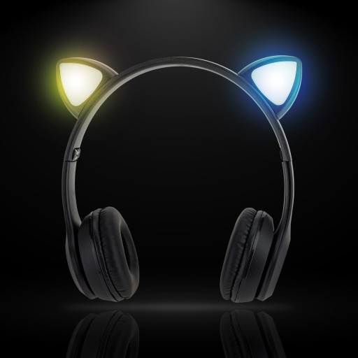 SLÚCHADLÁ PRE DETI BLUETOOTH LED RGB MAČACIE UŠI
