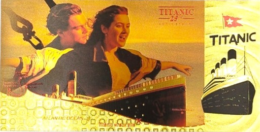 Zberateľský darček s pozlátenými bankovkami TITANIC