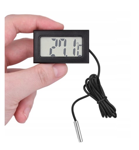 ELEKTRONICKÝ PRESNÝ LCD DIGITÁLNY TEPLOMER SO SONDA ČIERNA 100cm