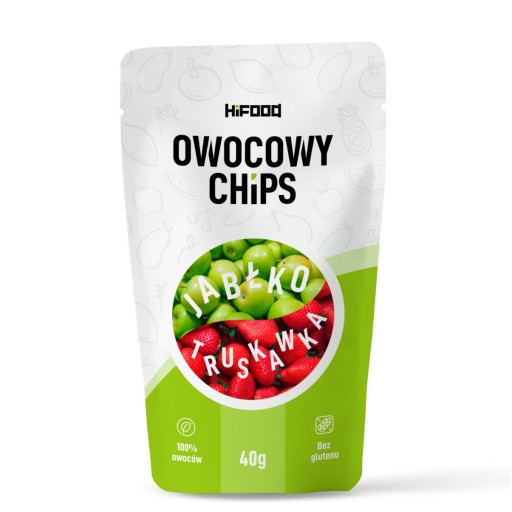 Jahoda - Jablko Mrazom sušené ovocie OVOCNÉ ČIPY 40g HiFOOD SNACK