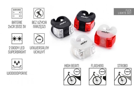 SET FLEX BICYCLE LIGHT BIELY. /METEOR