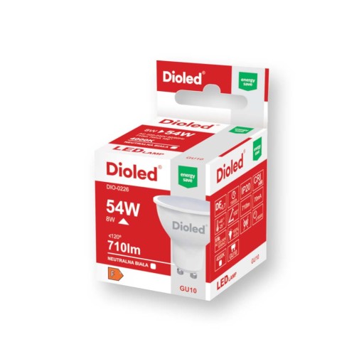 LED žiarovka DIOLED GU10 8W/54W BN 710lm DIO-0226