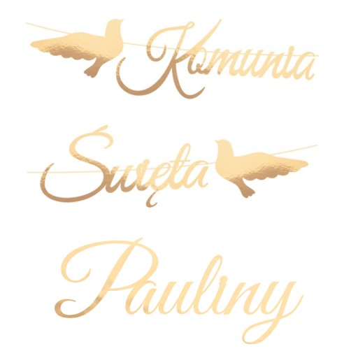 Zlaté sväté prijímanie Banner Holubice s menom, personalizácia dekorácie