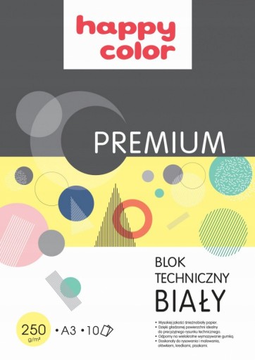 Technický blok A3/10 biely 250g Happy Color