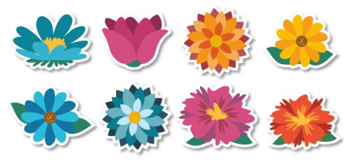 Okenná dekorácia FLOWERS (obojstranná, 16 ks)