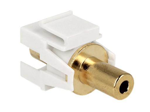 JACK konektor 3,5mm 3P TRS stereo zásuvka-zásuvka KEYSTONE biela
