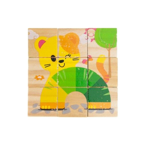 PUZZLE DREVENÉ BLOKY zvieracie puzzle 6v1