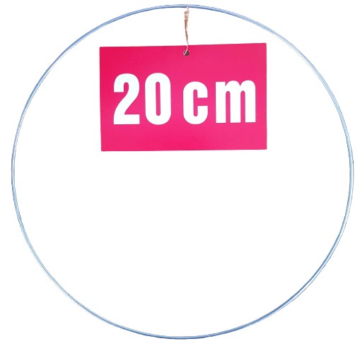 STRIEBORNÝ prsteň/ráfik na lapače snov a makramé, 20 cm