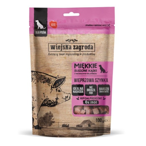 Wiejska Zagroda Pochúťka pre psa Natural Jemné zahryznutie Bravčové mäso 100 g