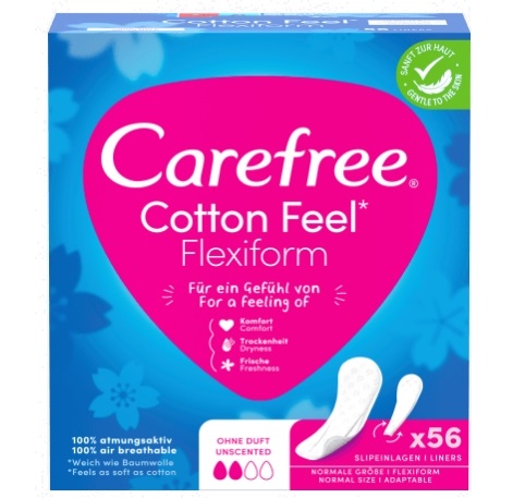 Carefree, slipové vložky, veľkosť S/M, 56 ks