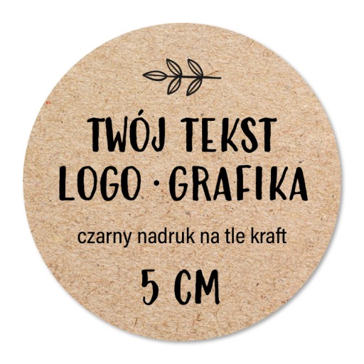 Nálepky Označuje váš text Nápis Kraft Eco x20