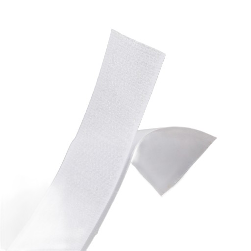 Háčik na suchý zips 20mm/25mb biely