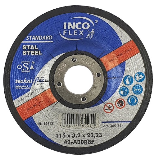 KOVOVÉ REZNÉ KOTOUČE 115x3,2x22 T.42 INCOFLEX