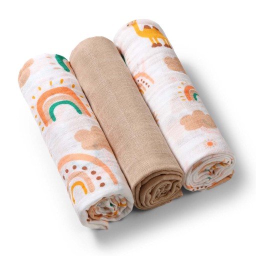 348/08 MUSLÍNOVÉ PLIENKY sada 3 ks 70x70 Babyono