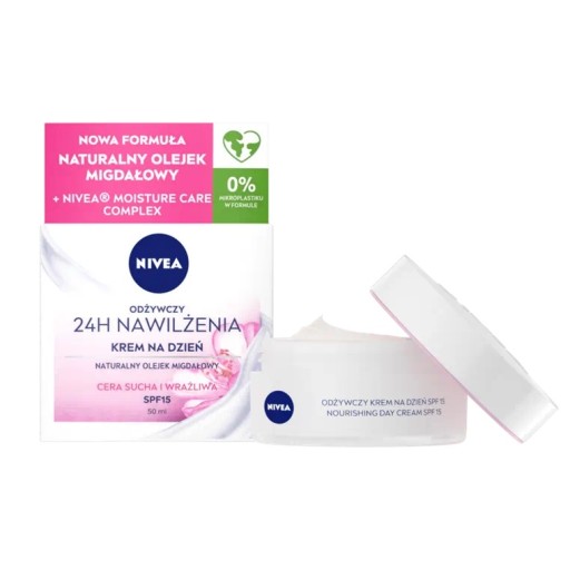 Nivea 24H hydratačný výživný denný krém SPF 15 pre suchú a citlivú pleť