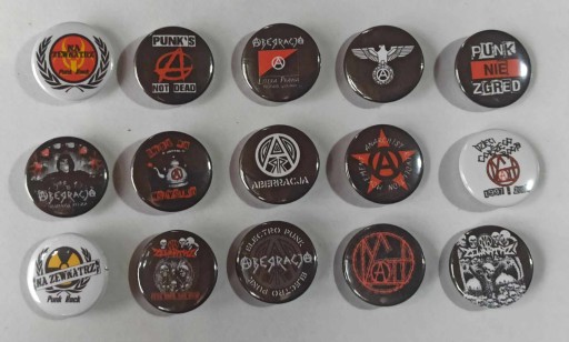 BADZIK PUNK METAL ANARCHY PENTAGRAM PIN