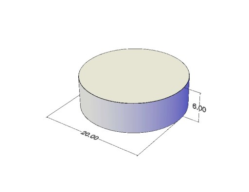 Cylindrický neodymový magnet MW 20x6 N38