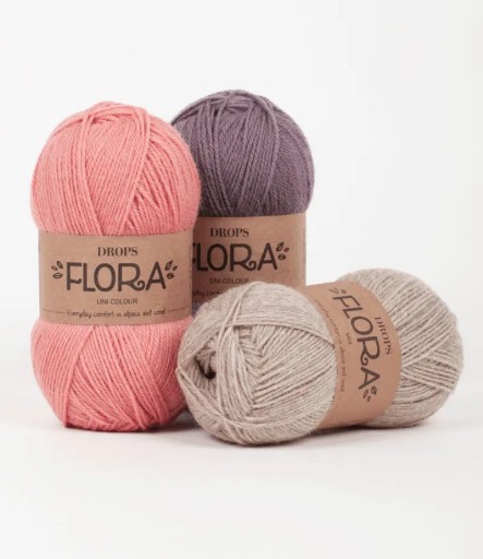 FLORA Drops - vlnená priadza s alpou, Farba: 21 rokov