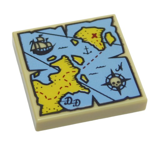 LEGO Plate Pł 2x2 Mapa/Ostrov/Loď 3068/6100077