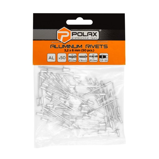 HLINÍKOVÉ NITY 3,2 X 6 MM 50 KS POLAX 37-003