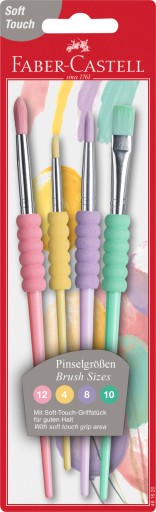 Faber-Castell štetce s mäkkou rukoväťou 4 ks.