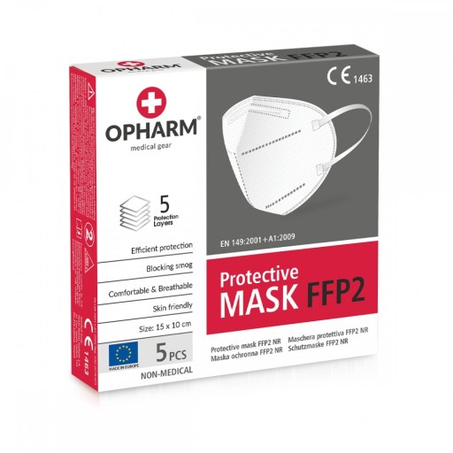 Ochranná maska FFP2 5 kusov biela OPHARM