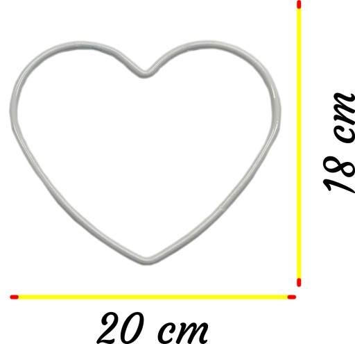 Kovový prsteň BIELE SRDCE do lapača snov, 20 cm