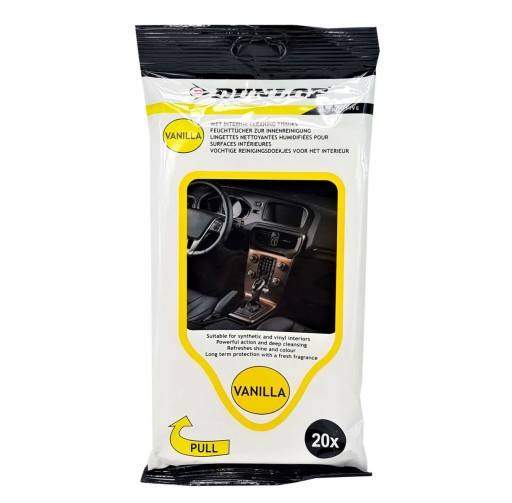 DUNLOP Vlhčené Utierky na čistenie interiéru auta 20 ks.