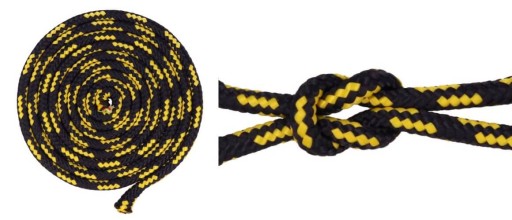 Struna 6mm ROPE Námornícka modrá/žlté jadro 10m