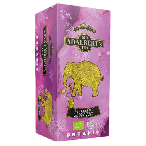 Čučoriedkový Bio Sir Adalbert's Express čierny čaj 25 vrecúšok 50g