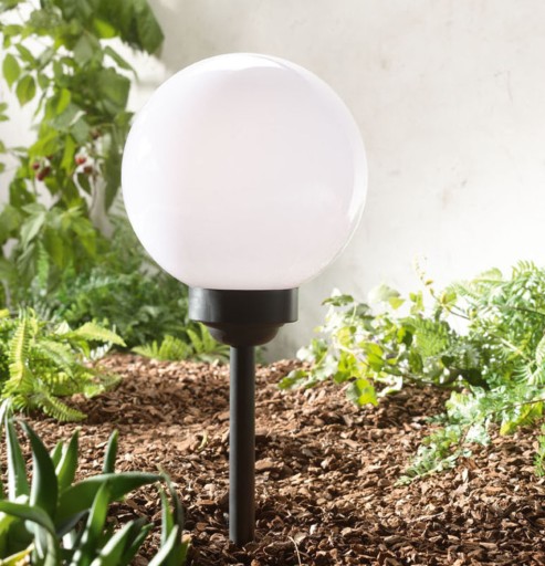LED záhradné svietidlo SOLAR BALL WHITE 15 cm