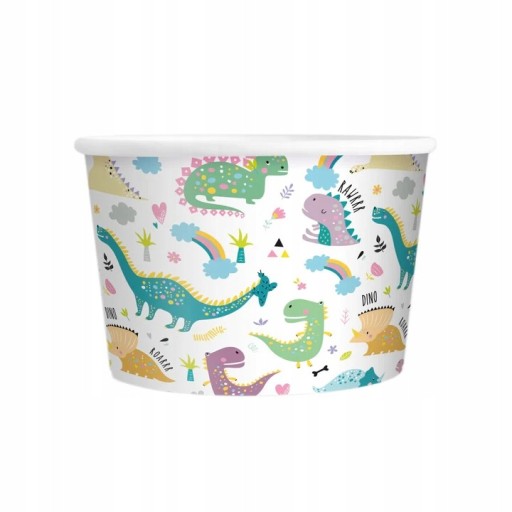 Papierové poháre na zmrzlinu Dinosaurs, 6 ks x 150 ml