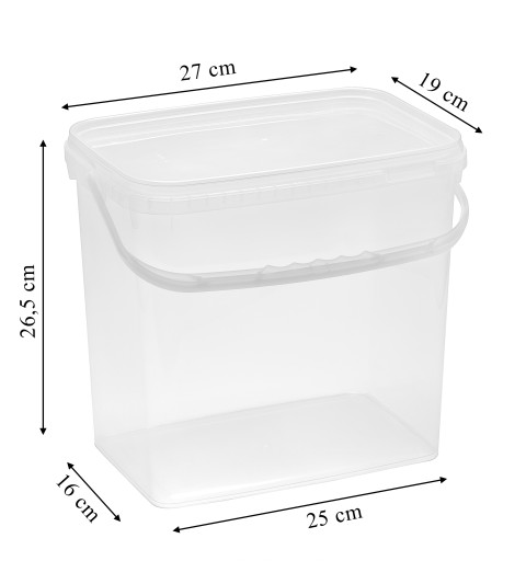OBDŽNÍKOVÉ VEDRO 10L so schválením FOOD, priehľadné